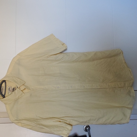 LL Bean Size L - Tall Yellow Linen Shirt - Picture 1 of 3